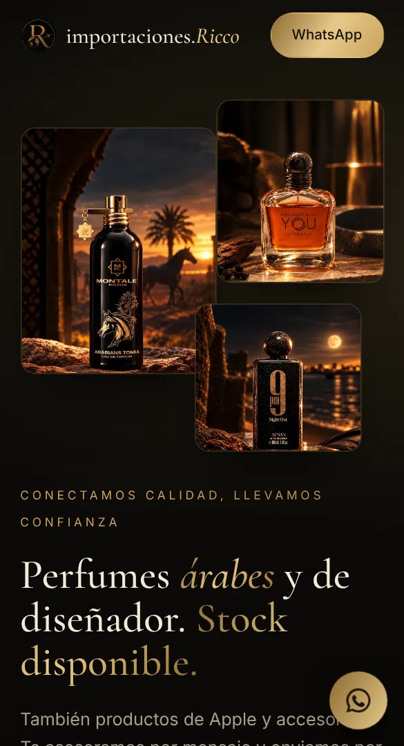 Captura de la web de Importaciones Ricco